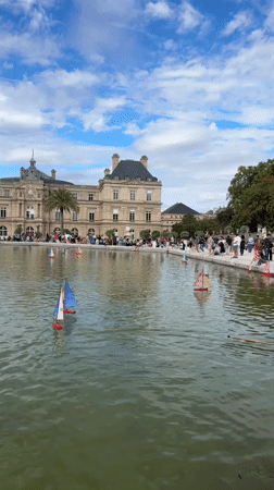 Lazy afternoon at Luxembourg Gardens, toy boats on the pond