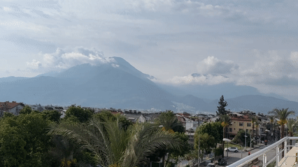 Morning views captured of cloudy Fethiye cityscape from above