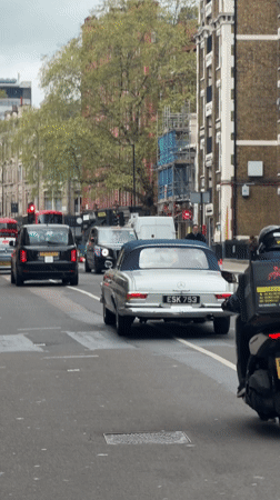 Vintage Mercedes convertible spotted on London street