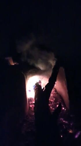 Fireplace flames captured on video in Haini, India