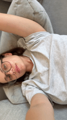 Lazy afternoon selfie session on a couch in Szklarska Poręba