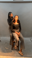 Photo shoot with hair styling captured at Nigerian studio