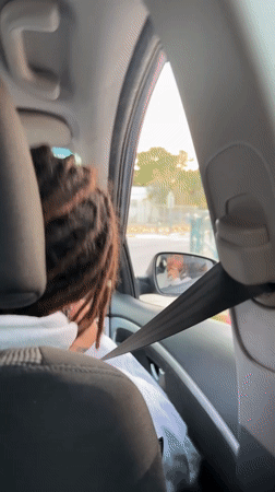 Car passengers recorded during daytime drive in Mitzpe Ramon