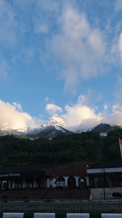 Snow-capped mountains documented in Estosadok, Russia