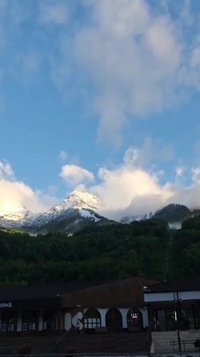 Snow-capped mountains documented in Estosadok, Russia