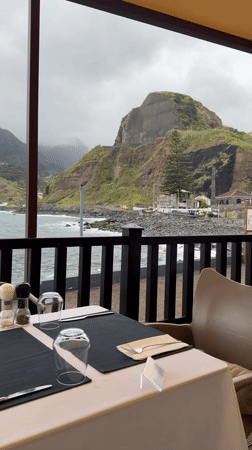Oceanfront dining experience documented in Machico, Portugal restaurant