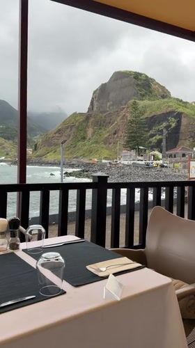 Oceanfront dining experience documented in Machico, Portugal restaurant