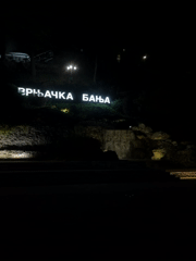 Nighttime illumination captured across Vrnjačka Banja tourist sites