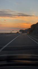 Sunset coastal drive captured near Kanjoši, Montenegro