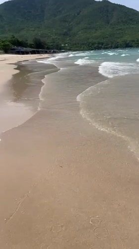 Sunny morning at a quiet beach in Cam Lam, Vietnam