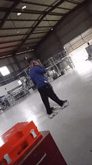 Workers and visitors captured in industrial facility moments