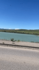 Turquoise river and arched building captured in Tbilisi footage