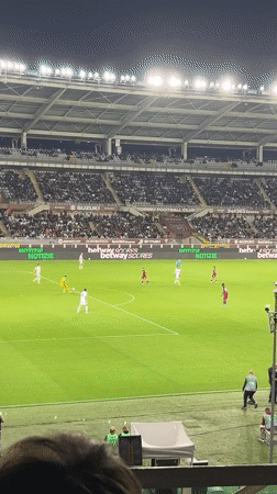 Packed Turin stadium hosts nighttime soccer match