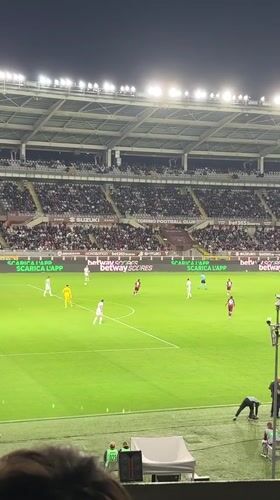 Packed Turin stadium hosts nighttime soccer match