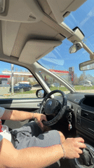 Driver leaves Sofia gas station amid morning traffic