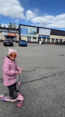 Girl's morning activities documented across Chaikovsky, Russia locations