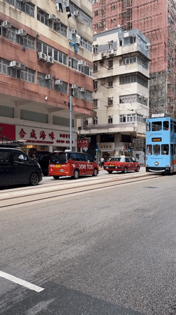 Blue Greater Bay Area tram 172 spotted in Hong Kong