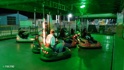 Nighttime carnival activities captured in Tinaquillo, Venezuela