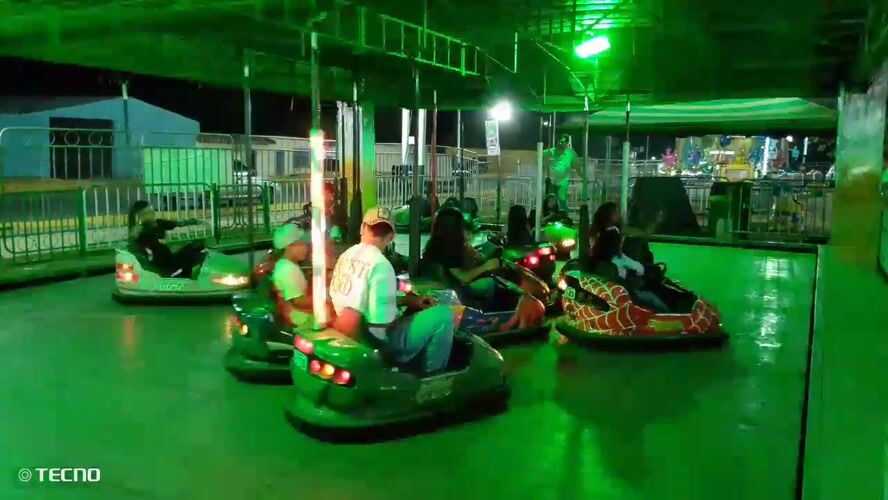 Nighttime carnival activities captured in Tinaquillo, Venezuela