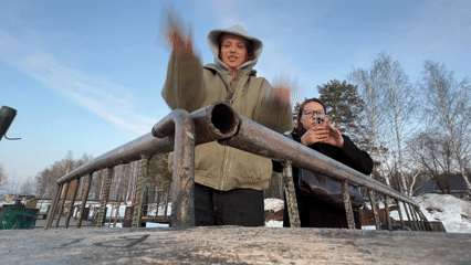 Two Women Document Winter Outing with Selfies in Chaikovsky