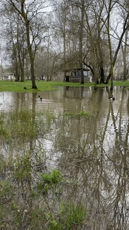 Flooding submerges soccer field in Kiten, Bulgaria