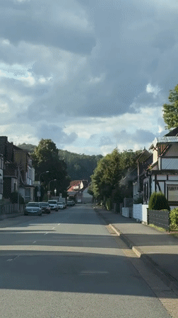 Driving through the quiet streets of Bad Sachsa