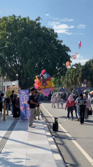 Street market day in Banjarbaru, food stalls and live music