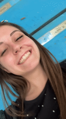 Selfie session by a blue mailbox wall in Burgas