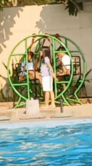Kids at a pool in Sutawinangun — swimming, playing, floating