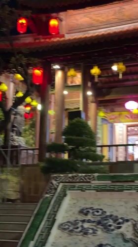 Illuminated Buddha statue observed at Nha Trang temple complex