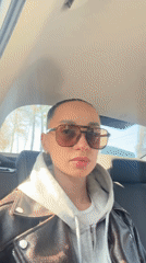 Woman photographed in car in Belorechensk, Russia