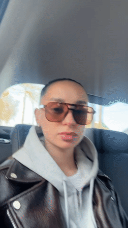 Woman photographed in car in Belorechensk, Russia