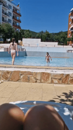 Summer pool day at a Sveti Vlas resort, Bulgaria