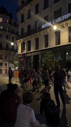 Evening dance gathering draws crowd in Lyon public square
