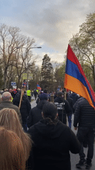 Large procession observed on Stockholm street Friday evening
