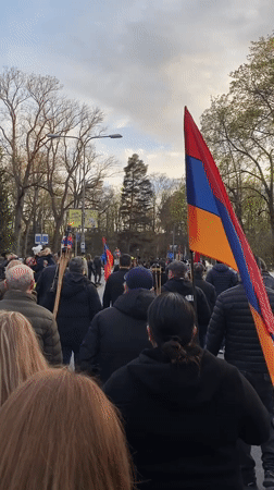 Large procession observed on Stockholm street Friday evening