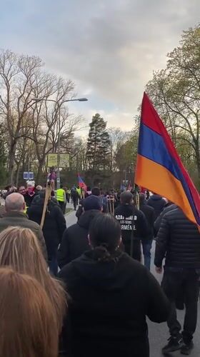 Large procession observed on Stockholm street Friday evening