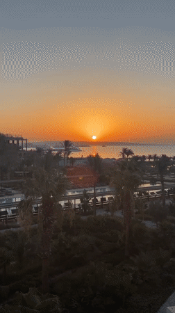 Sunset views from a Hurghada resort, plus one shadow moment