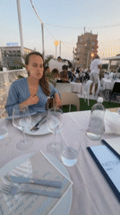 Outdoor dining moment at a Rimini restaurant table