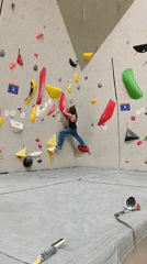 Early morning bouldering session at Krasnoyarsk climbing gym