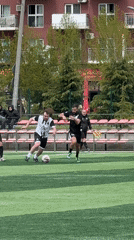 Soccer match underway on artificial turf field in Tbilisi