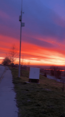 Time-lapse sunset captured over Ruse, Bulgaria on April 7