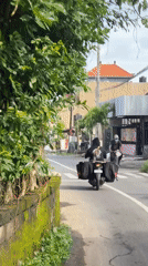 Morning motorcycle journey documented through Sukawati village streets