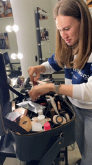 Makeup session documented at Saint Petersburg studio