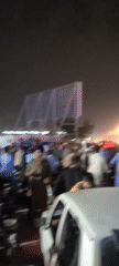Large crowd gathers around fire in Quetta, Pakistan