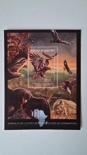 Eagle-themed souvenir stamp sheet documented in Pleven, Bulgaria