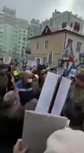 Memorial demonstration held in Chernihiv with military portraits displayed