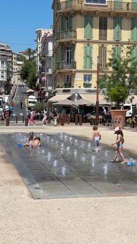 Sunny morning around Cannes' waterfront and public spaces
