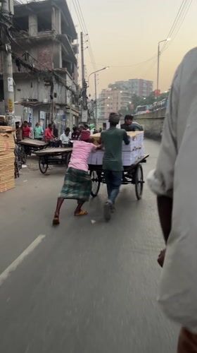 Everyday street scenes captured during midday in Dhaka, Bangladesh