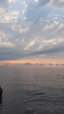 Overcast afternoon on the Black Sea shore in Batumi